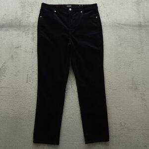 Talbots Jeans Womens Size 12 Navy High-Rise Corduroy Straight Pants 30.5" Inseam
